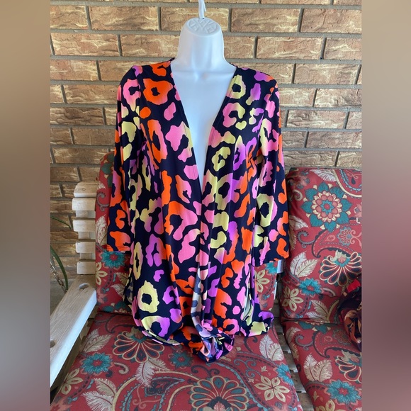 Tops - Leopard Print Cardigan sz S NWT